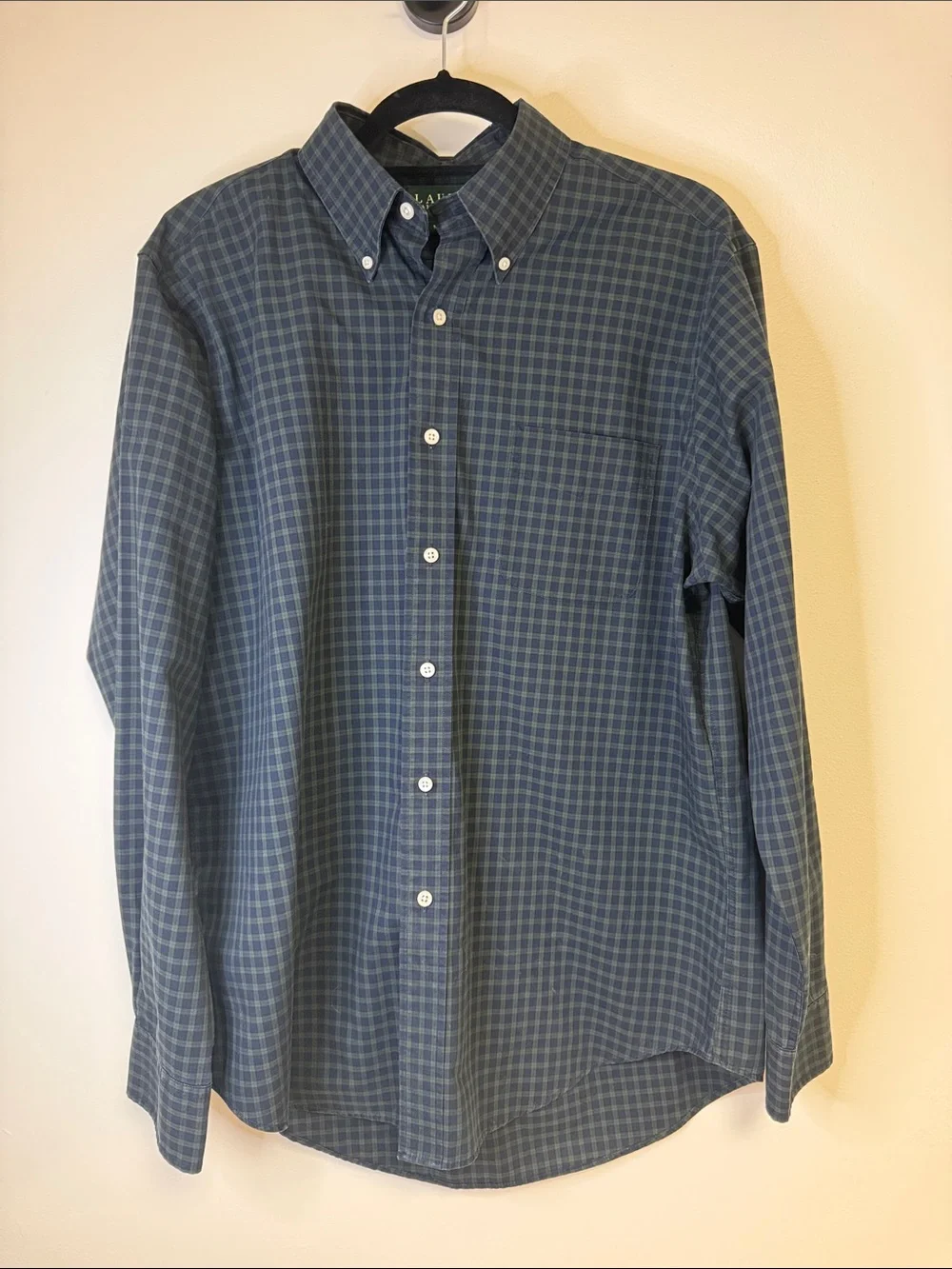 Ralph Lauren Blue-Green Plaid Button-Down Shirt